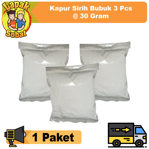 

3 Pcs Bahan rendaman buat ketupat keripik gorengan cendol klepon kapur sirih bubuk serbuk powder 30 gram