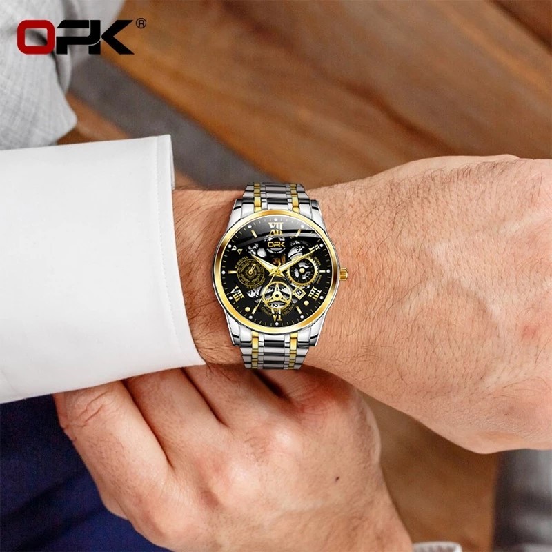 PWRFM JAM TANGAN PRIA OPK 8135 ORIGINAL TAHAN AIR TERBARU 2024 MEWAH ANTI KARAT COD