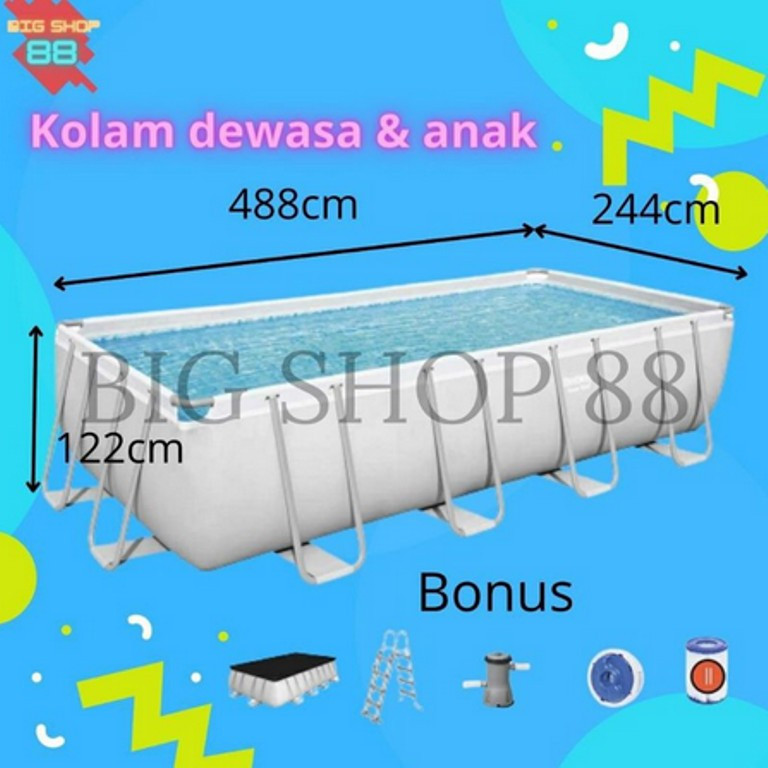 BESTWAY KOLAM RENANG PORTABLE KOLAM RENANG ANAK JUMBO PRISM POOL FRAME POOL 4 METER
