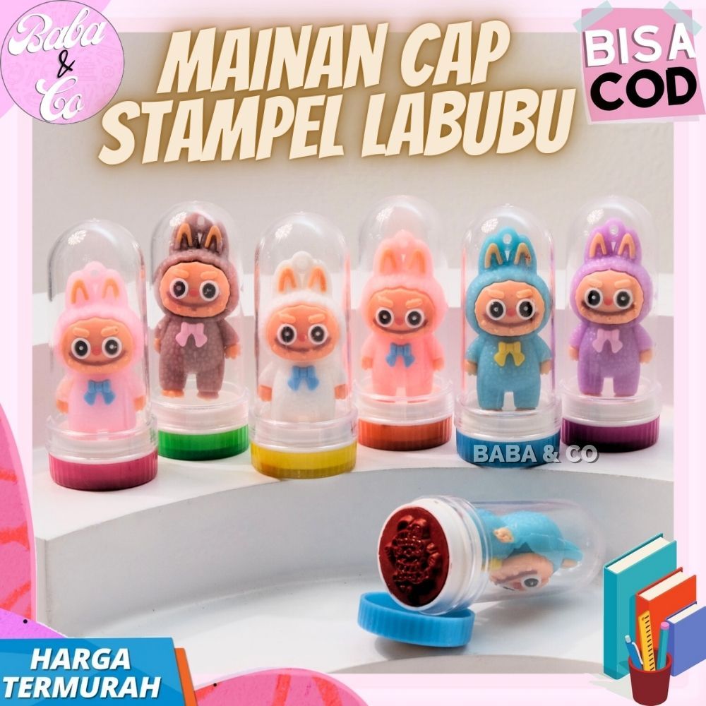 

CAP STAMPEL LABUBU LUCU UNIK MAINAN STEMPEL CAP BASAH LABUBU MINATUR CAP STAMP LABUBU