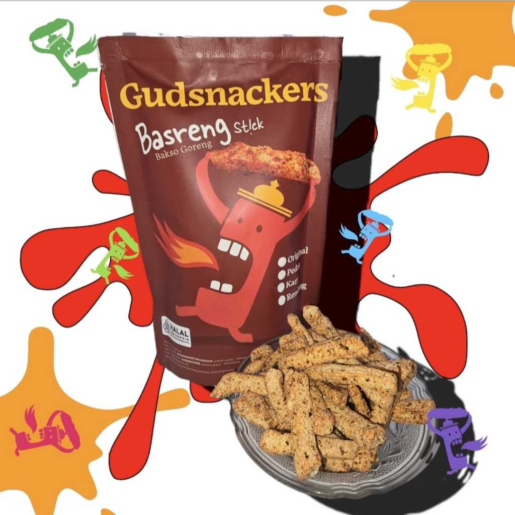 

Gudsnackers Stick Basreng Bakso Goreng Rasa Pedas Daun Jeruk cemilan snack murah