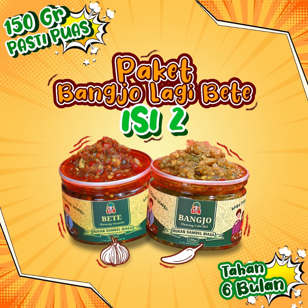 

(BELI 1 GRATIS 1) BANGJO LAGI BETE SAMBAL WEBY BAWANG CABE IJO DAN SAMBAL BAWANG OTENTIK