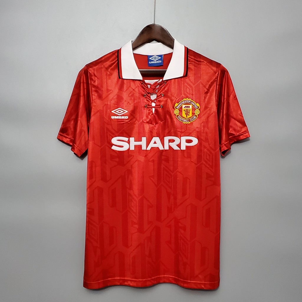 JERSEY BOLA RETRO MANCHESTER UNITED MU HOME  1992-1994 BAJU GRADE ORI IMPORT 92-94