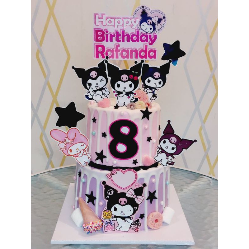 

kuromi cake birthday 2 tier