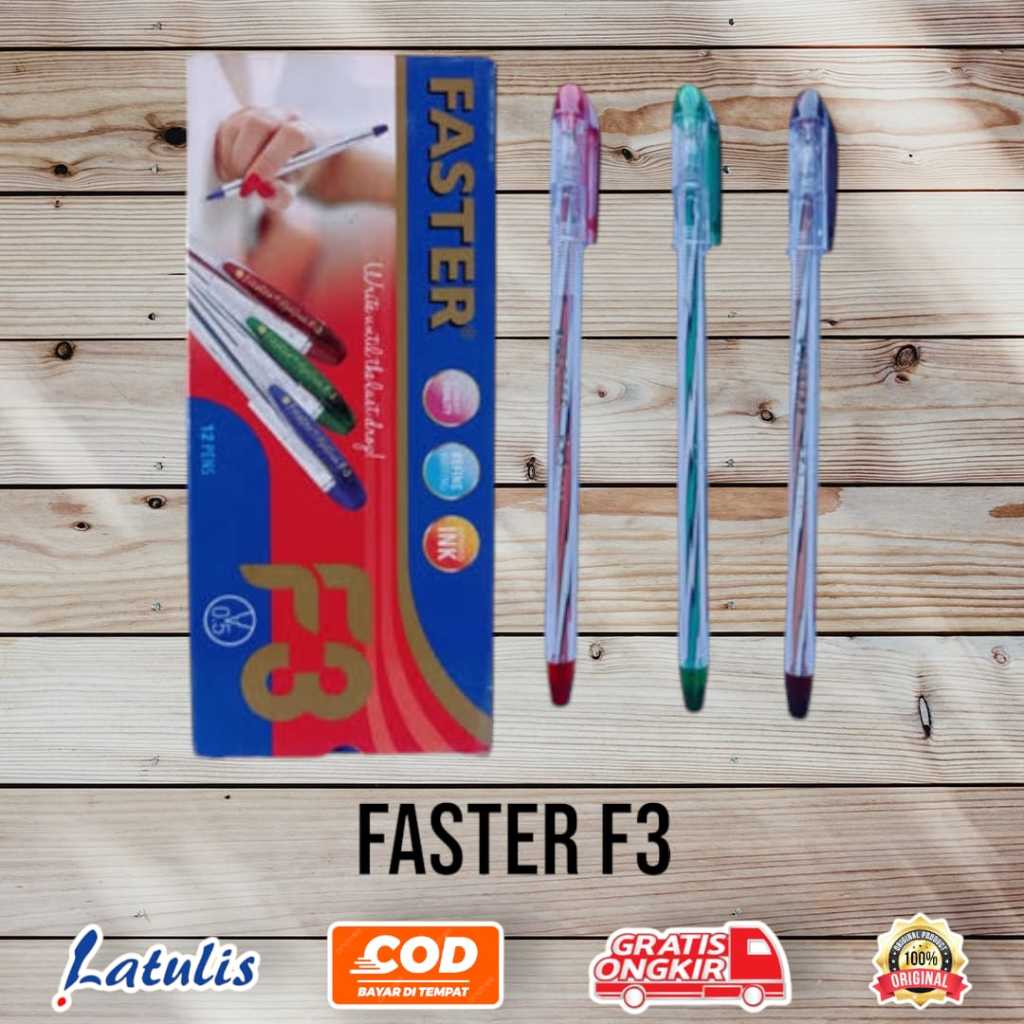 

BOLPEN FASTER F3 / Pulpen Bolpoin FASTER F3 / F-3 0.5 mm