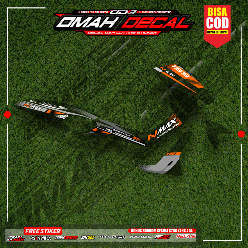 STIKER STRIPING TRANSPARAN NMAX OLD STICKER UV SEMI FULL VARIASI DESAIN RACING MODEL SIMPEL MINIMALI