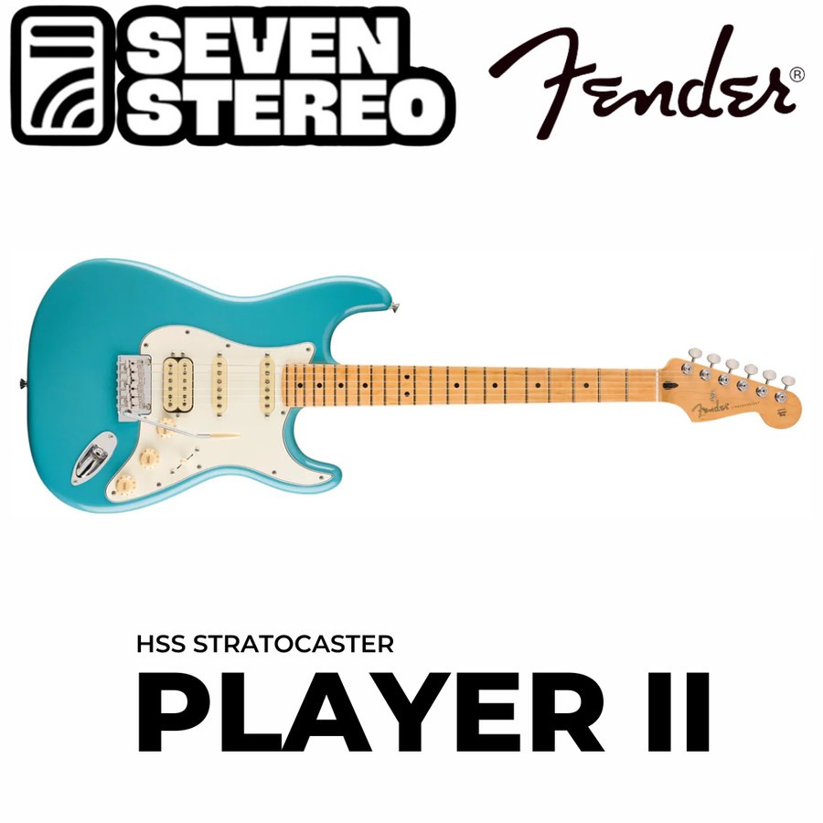 Fender Player II Stratocaster HSS Electric Guitar Maple FB Aquatone Blue