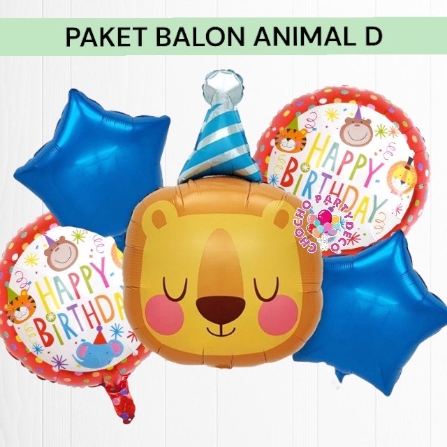 Paket Balon ANIMAL D / Dekorasi Ulang Tahun Animal Zoo