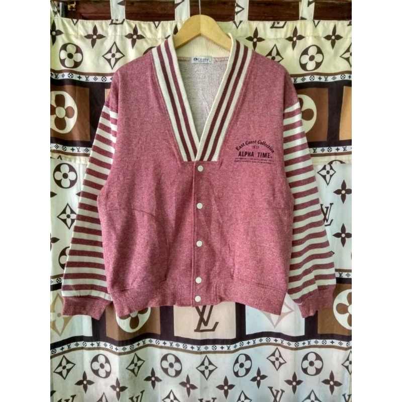 cardigan varsity pink