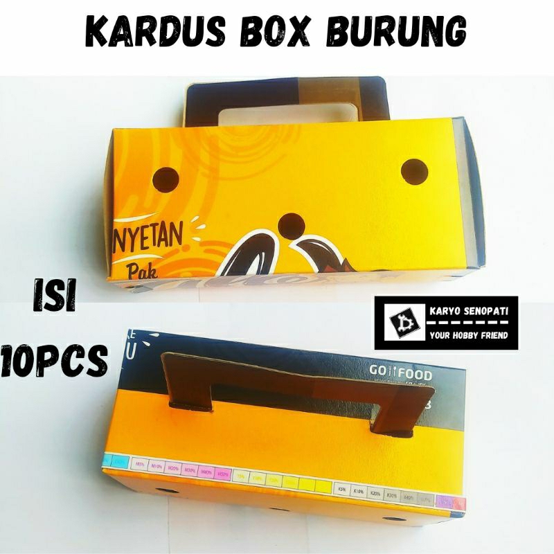 kotak kardus box bawa burung isi 10pcs ekonomis kotak box burung motif