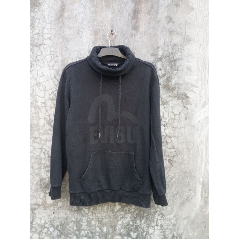 Turtleneck Hoodie Evisu Big Logo