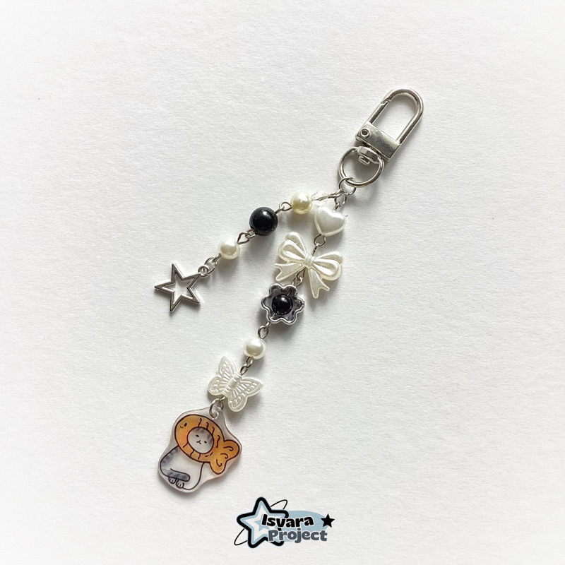 KEYCHAIN CAT MEOW KUCING GANTUNGAN HP PHONE CHARM KEYCHAIN PAPER SHRINK