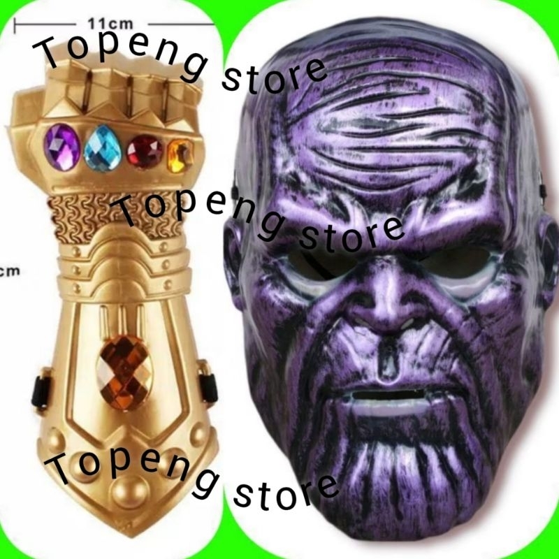 topeng+tangan tanos paket 2in1 tanos the avengers