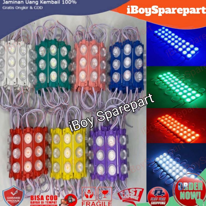 Lampu Led Modul 3 Mata Smd 12 Volt Waterproof