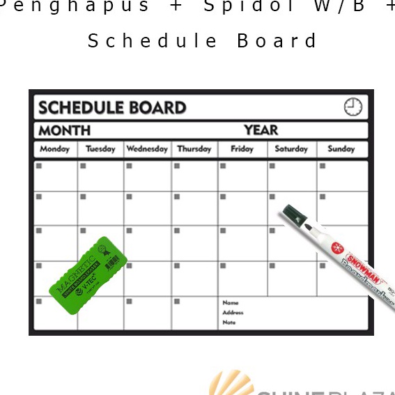 

KI3 BUNDLE Schedule Board TRG Spidol Whiteboard Snowman Penghapus