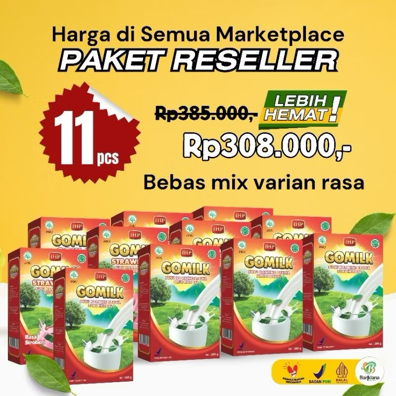 

SUSU GOMILK ACEH PAKET RESELLER 11 BOX