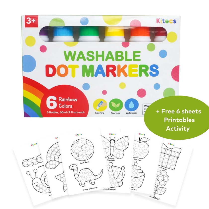 

KP8 Kitecs Dot Marker Washable Spidol Anak Bulat Jumbo Coloring Painting Drawing Non Toxic Aktivitas Mewarnai