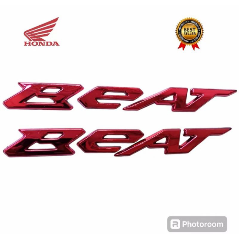 EMBLEM LOGO BEAT DELUXE/EMBLEM TIMBUL 3D WARNA MERAH