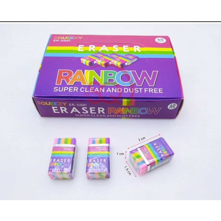 

KF7 Penghapus Pensil Squeezy Rainbow isi 4 Pcs Box