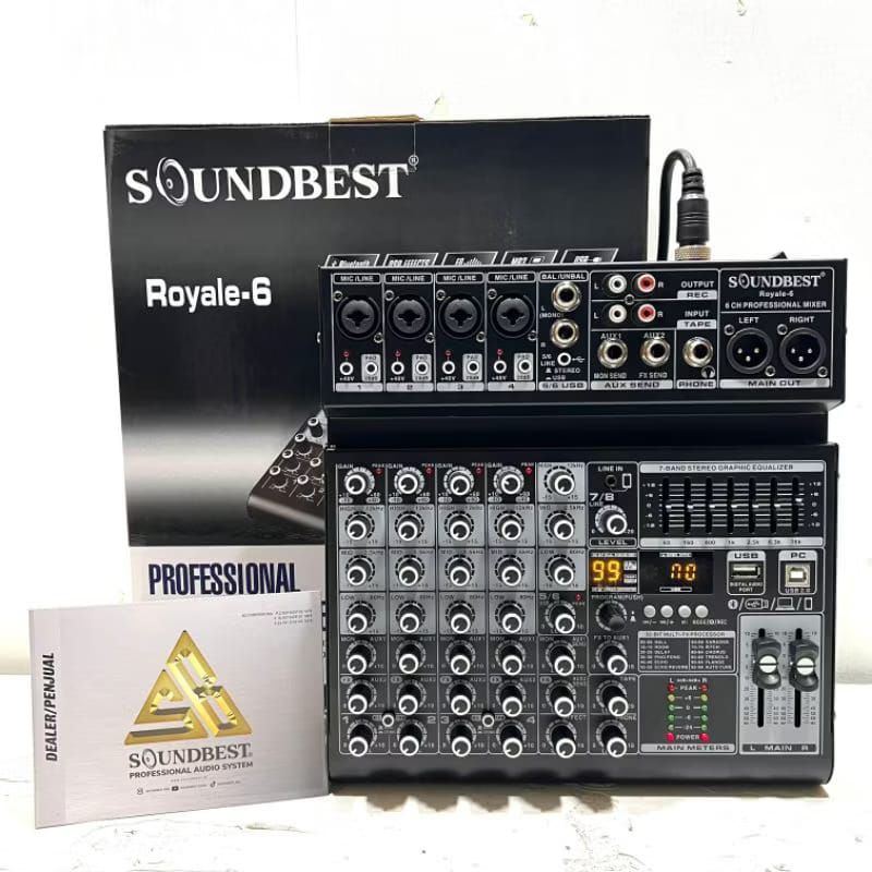 Mixer Soundbest Royale 6 Original Mixer 6 Channel Bluetooth Usb