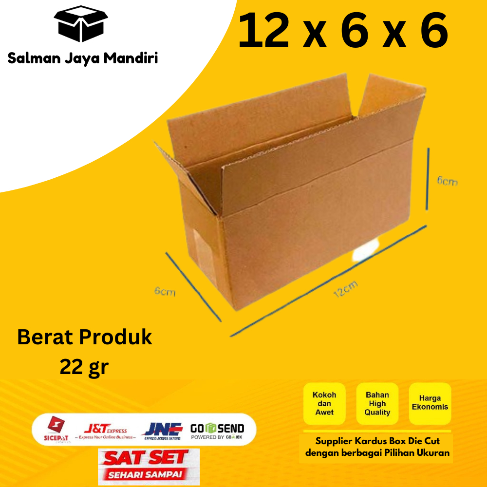 

Kardus Box Karton Kotak Dus Packing Polos 12 x 6 x 6