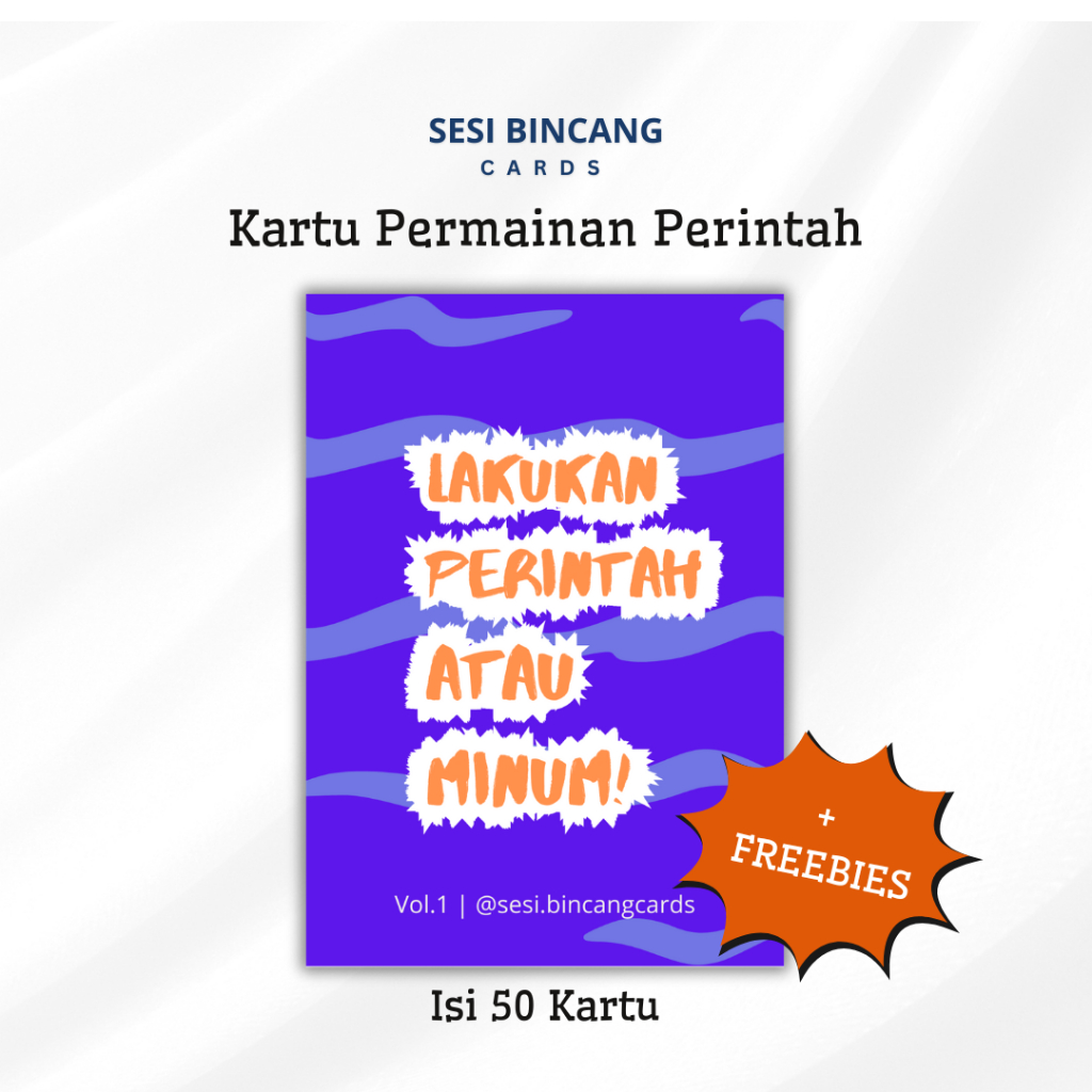 Kartu Permainan Seru Lakukan Perintah atau Minum by Sesi Bincang Cards Games Nongki Seru Sama Temen