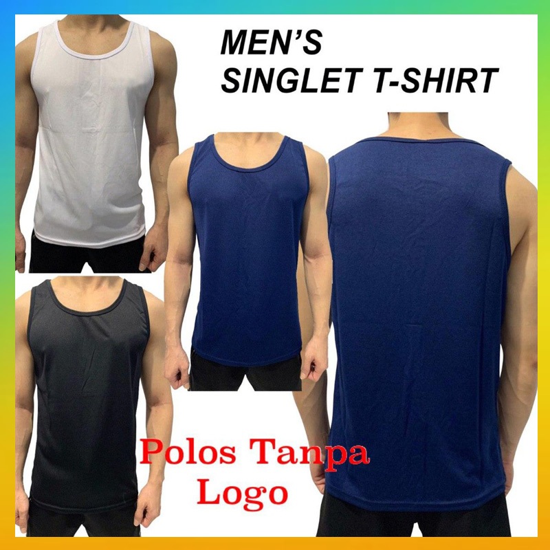 Singlet Pria Baju Olahraga Gym Baju Dalam Pria Dewasa Polos