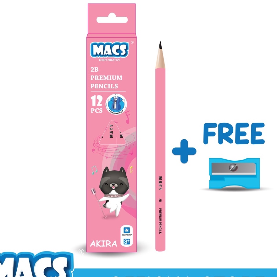 

HJ6 Macs 2B pensil hitam Premium segita AKIRA