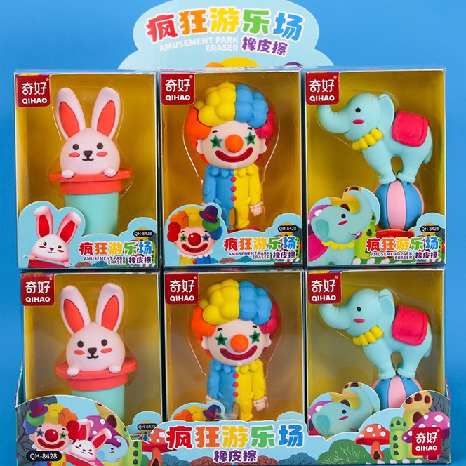 

Gila 8428 Penghapus karakter sirkus badut gajah ukuran