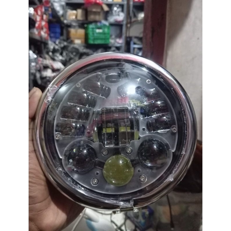 Lampu depan Daymaker set batok bulat 5,7inch custom motor