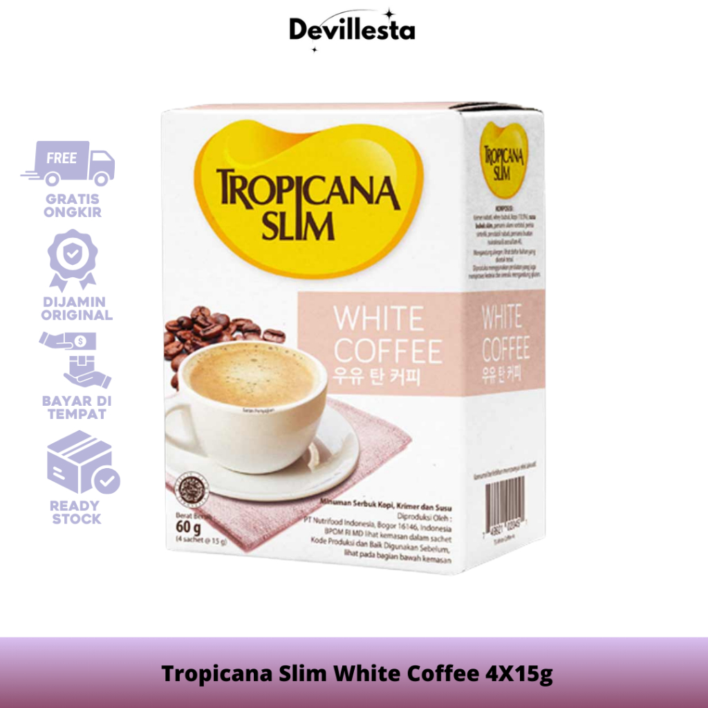 

Tropicana Slim White Coffee 4X15gr
