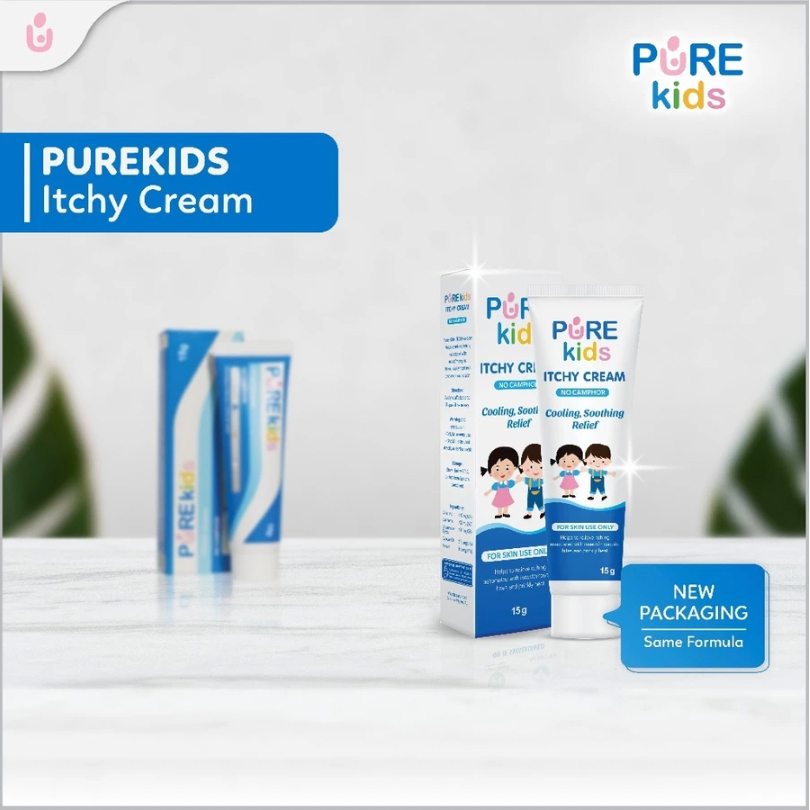 PURE KIDS Itchy Cream 15gr | Salep Krim Obat Gatal Gatel Pereda Biang Keringat Untuk Anak Bayi