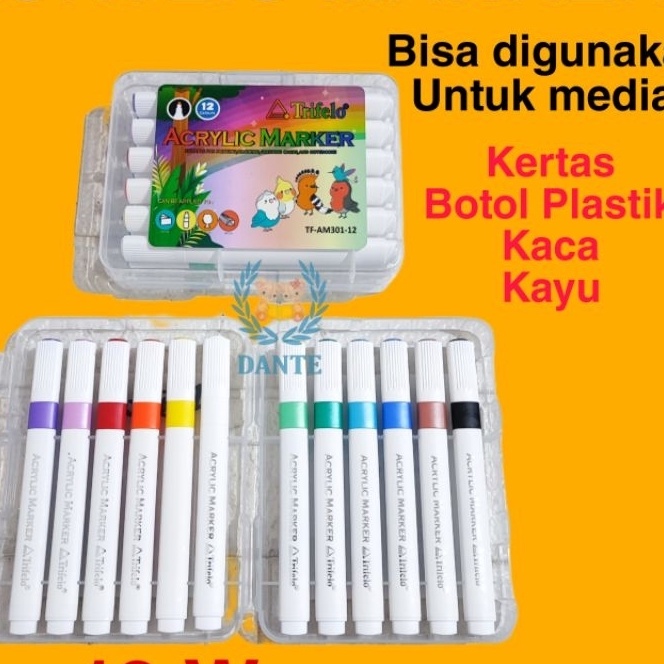 

Langka Spidol TRIFELO ACRYLIC MARKER 12 WARNA