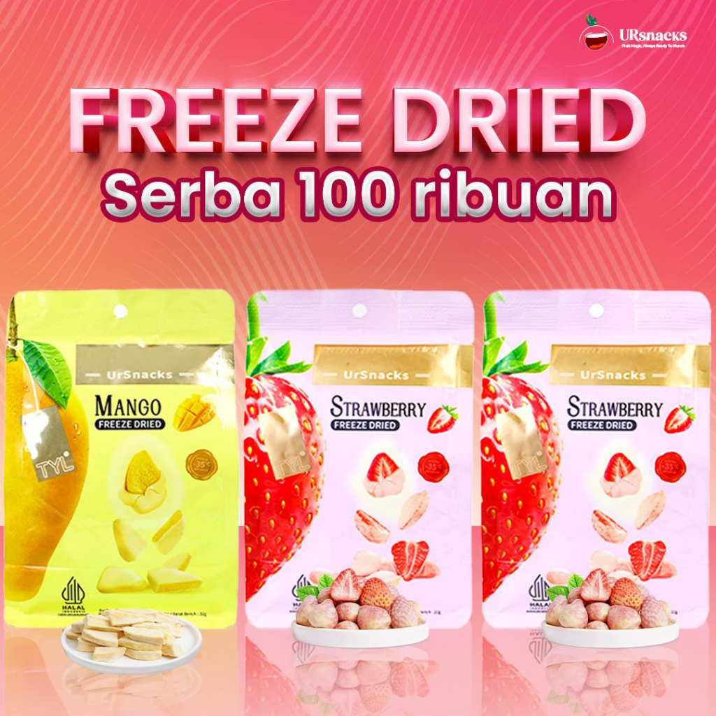 

URSNACKS BUNDLE MURAH 100RBAN - FREEZE DRIED KERIPIK DURIAN 32gr, MANGO 32gr, STRAWBERRY 22gr, APPLE 22gr, DRAGON FRUIT 32gr Food Snacks Makanan Vakum Manis Apel Asam Cemilan