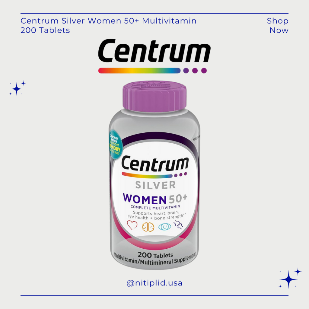 Centrum Silver Women's Multivitamin for Women 50 Plus, with Vitamin D3, B Vitamins, Non-GMO ingredie