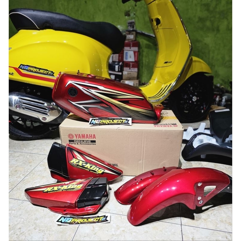 Body 1set Rx king Rxking merah maron 2005 stiker lapis clear