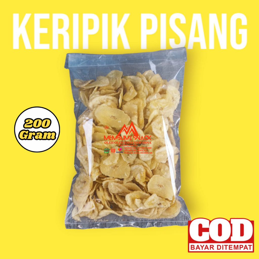 

keripik pisang dua varian rasa manis & asin 200 Gram