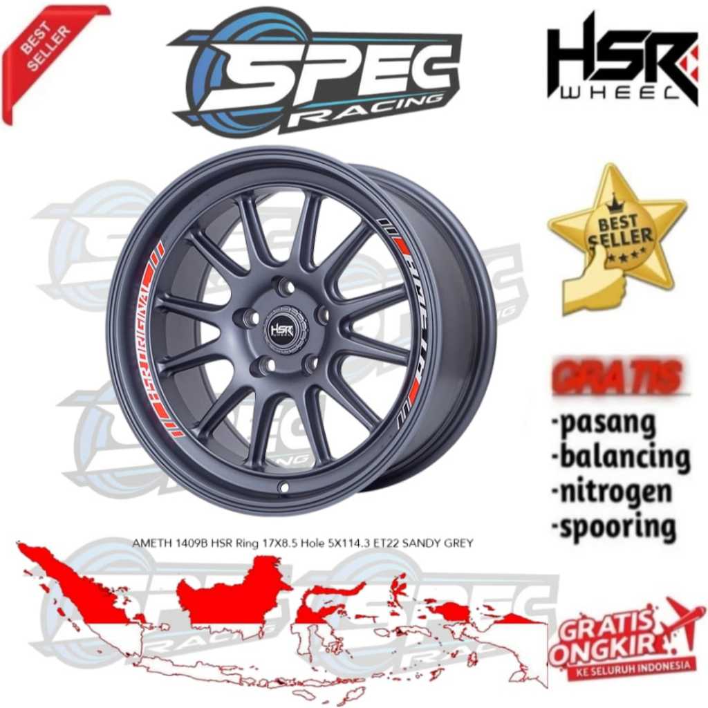 Velg Mobil Innpva Reborn Ring 17 HSR AMETH Pelek Racing R17 Innova Zenix Crv Hrv Civic Xpander Almaz