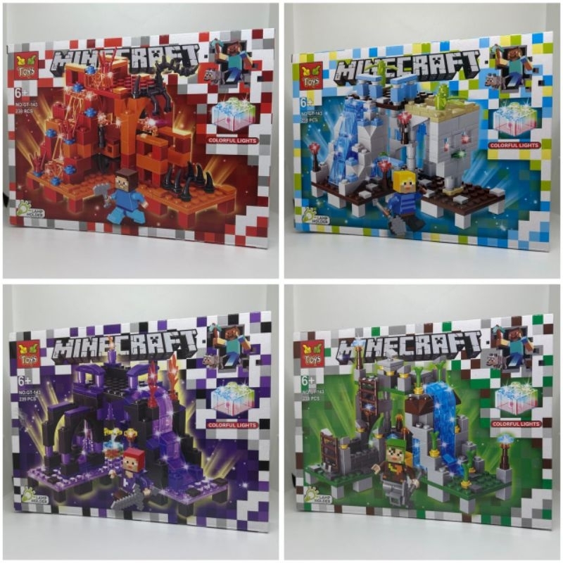 Mainan block minecraft 4 in 1/mainan bricks minecraft 4 in 1 edukasi minecraft