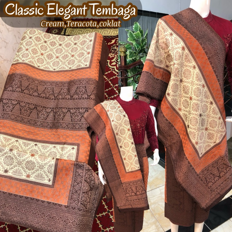 Classic Elegant Songket Tembaga ORI {warna Alam} SUPER SPESIAL EXCLUSIVE / Songket tenun palembang a