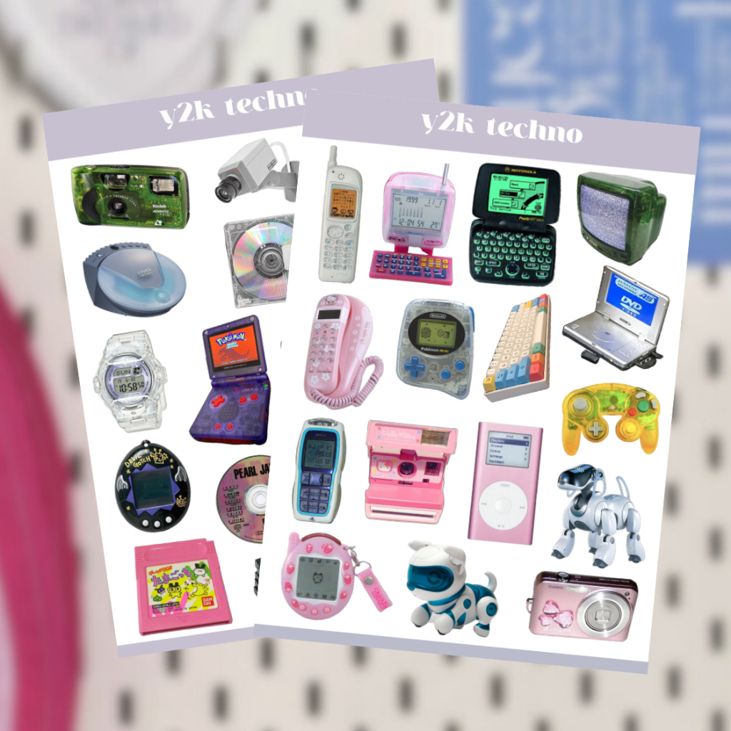 

Y2K TECHNO DECO STICKER SHEET / DECO STICKER VINTAGE RETRO AESTHETIC FOR JORNALING