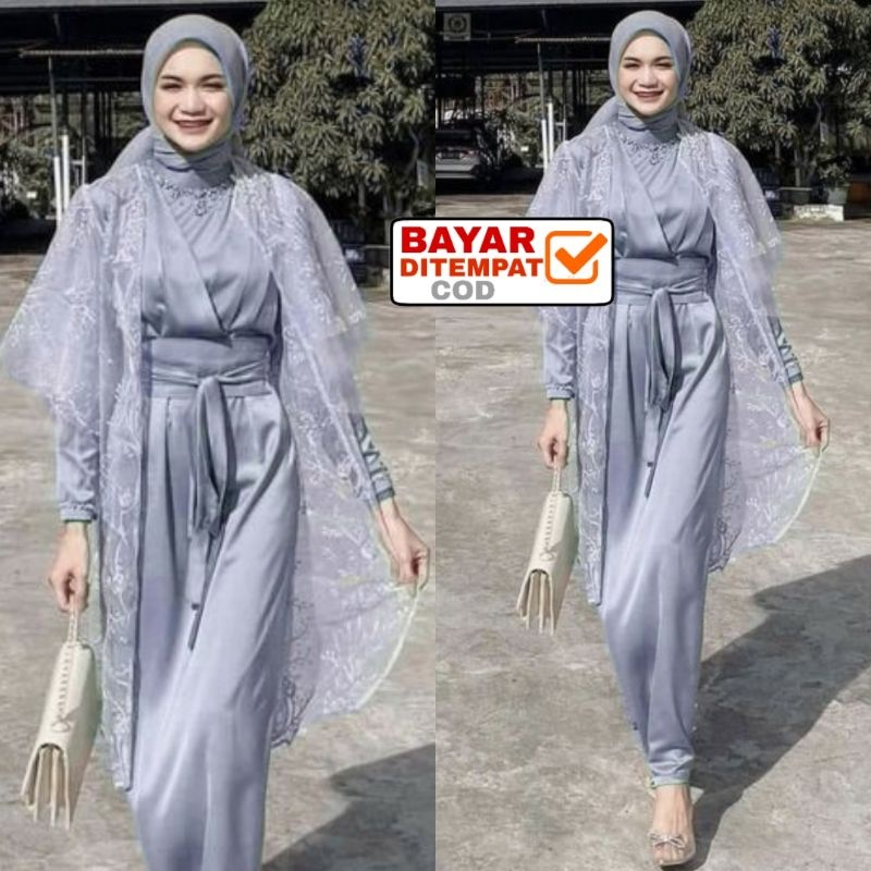 TERMURAH Azalea Lucia Maxy Rayya Gamis Outer Setelan Kondangan Tile Kebaya Kimono Jumbo XXL Ld 120CM