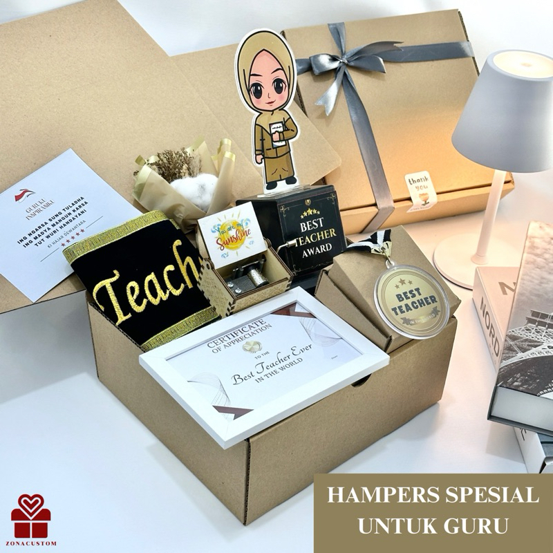 Kado Hampers Guru - Hampers Spesial Hari Guru - Medali Guru - Sertifikat Untuk Guru - Hadiah Perpisa