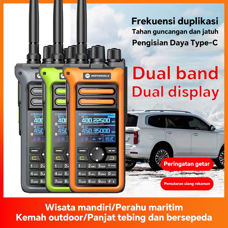 HT Motorola GT-10 Handy Talky Radio HT Antena Walkie talkie two way radio jarak jauh 20KM Daya