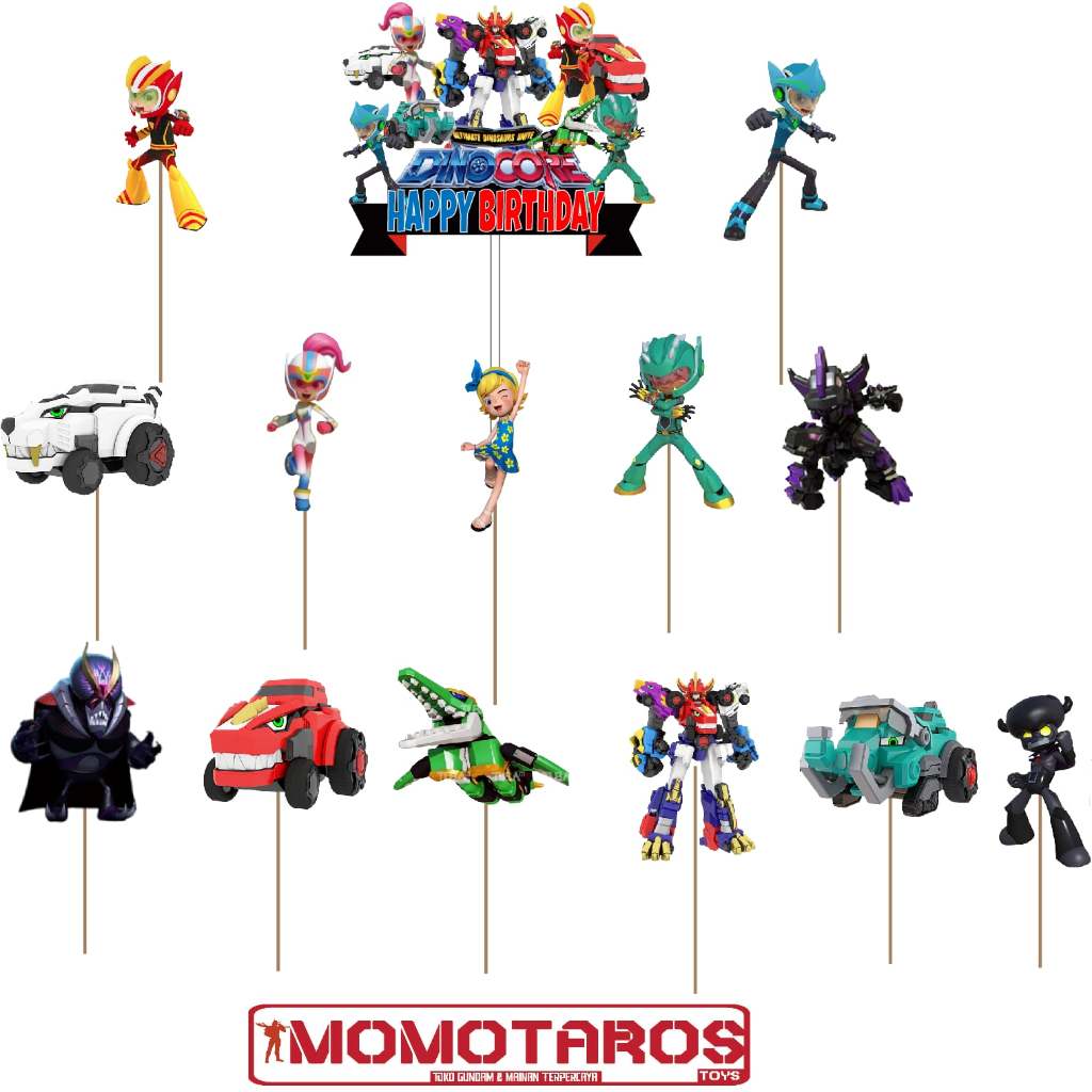 Topper cake Dinocore isi 14 pcs