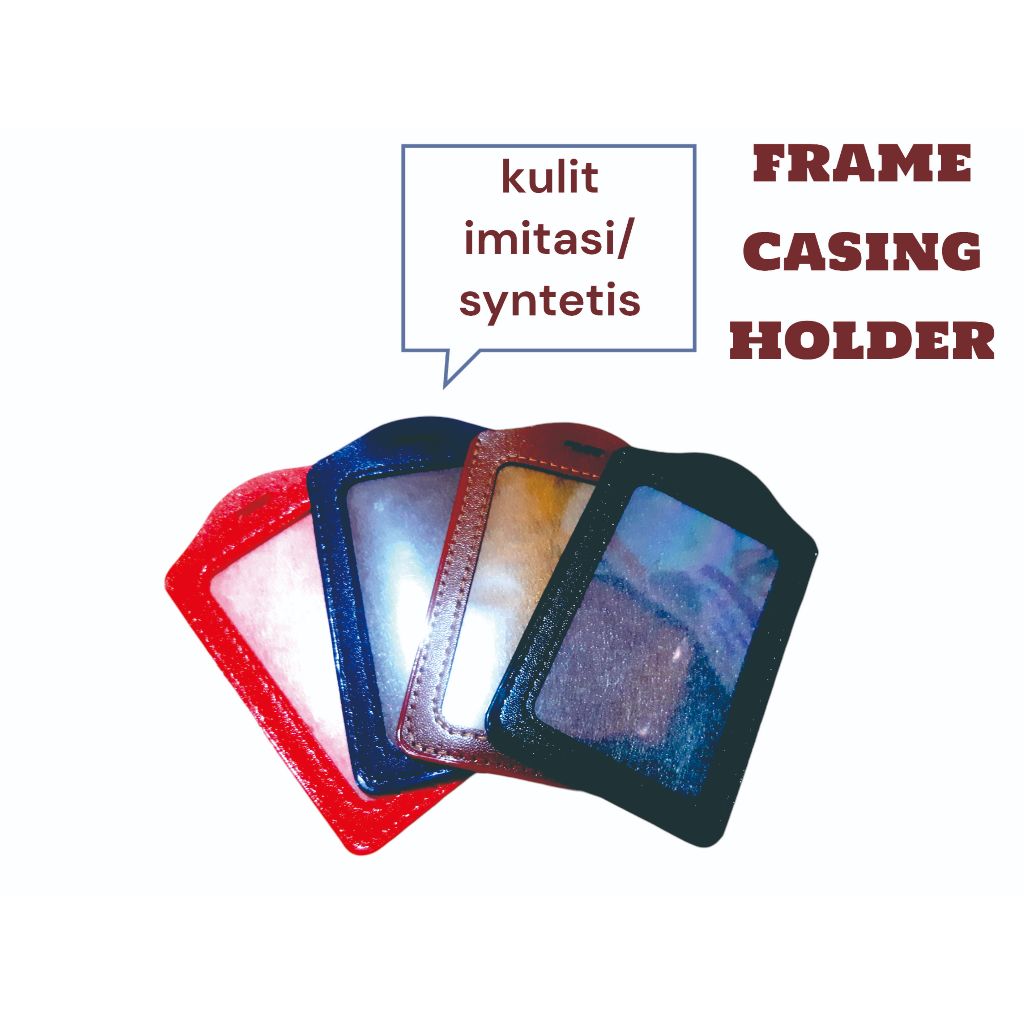 

FRAME Casing Tempat ID Card Holder KULIT Imitasi Portrait
