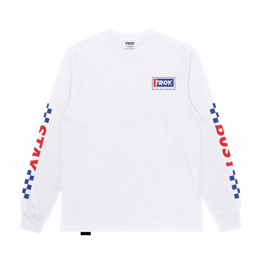 Troy Company Longsleeve Tshirt White Grand Prix - Kaos Lengan Panjang Putih LS 2806