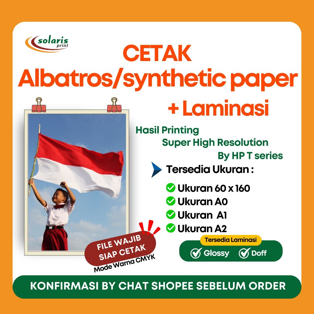 

PRINT ALBATROS / SYNTHETIC PAPER MURAH DAN CEPAT FREE LAMINASI