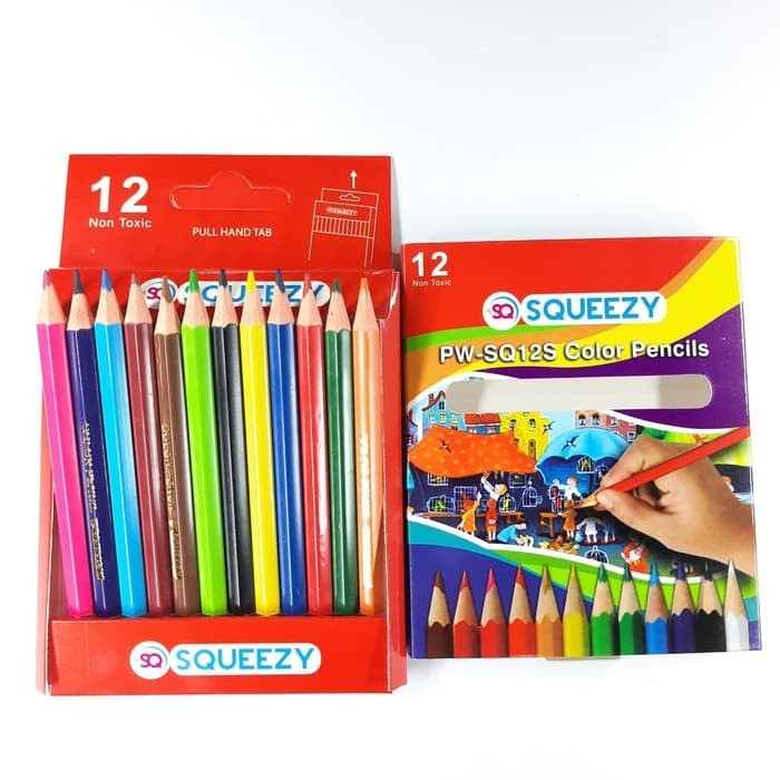 

Pensil Warna Squeezy 12 Warna Ukuran Pendek