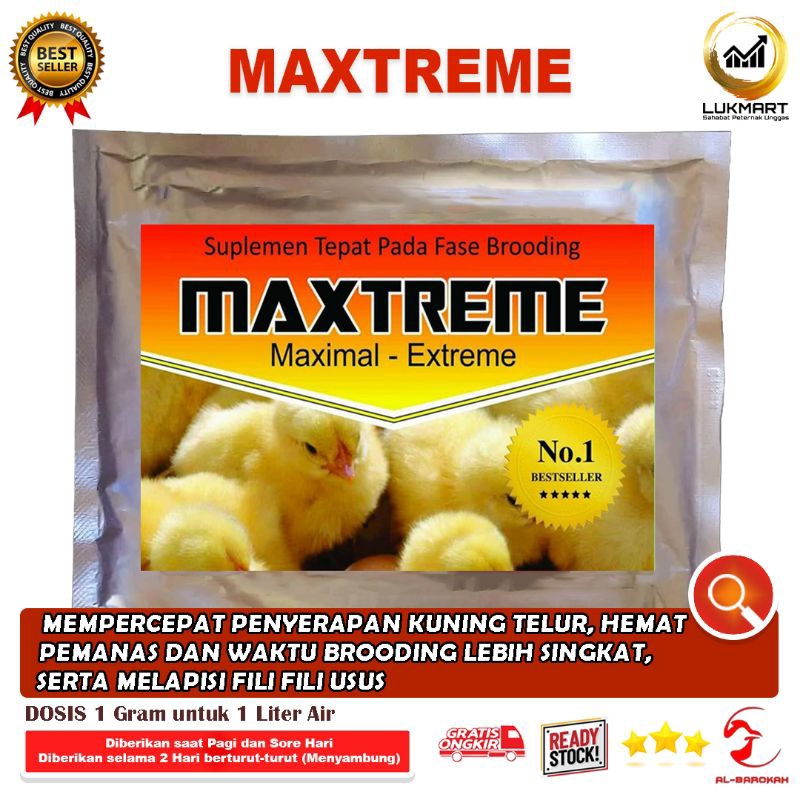 Suplemen Brooding MAXTREME/Obat Ayam/Vitamin Ayam/Vitamin Penggemukan